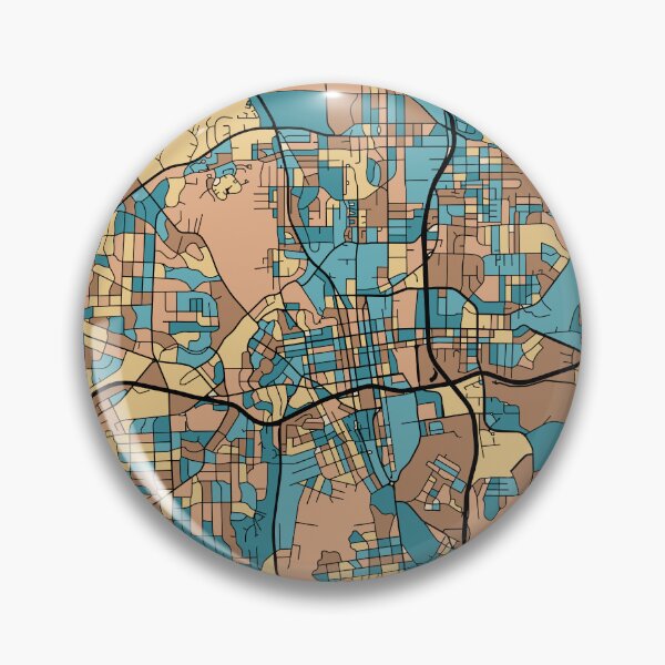 Artikelvorschau, Winston-Salem-Kartenmuster in Mid-Century-Pastell entworfen und verkauft von PatternMaps.