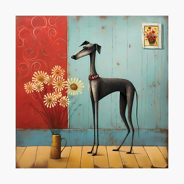 Item preview, A Study of Greyhound and Flowers designed and sold by nz-lushy.