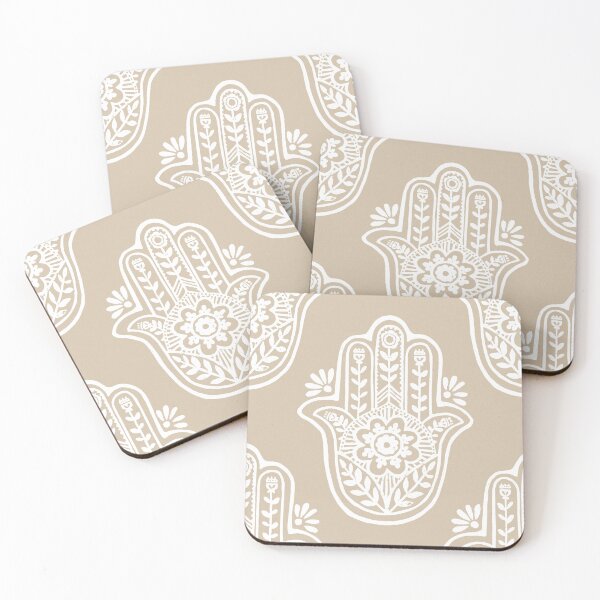 Artikelvorschau, Hamsa Flora Linocut Pattern - Dove + Snow entworfen und verkauft von Irene Estelle.
