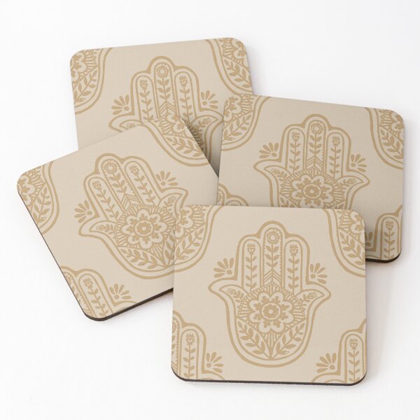 Artikelvorschau, Hamsa Flora Linocut Pattern - Dove + Fawn entworfen und verkauft von Irene Estelle.