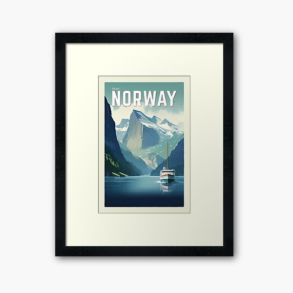 Item preview, Visit Norway - Vintage style Travel Poster designed and sold by pixelthreads22.