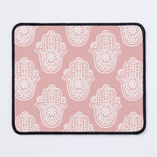 Artikelvorschau, Hamsa Flora Linocut Pattern - Rose + Snow entworfen und verkauft von Irene Estelle.