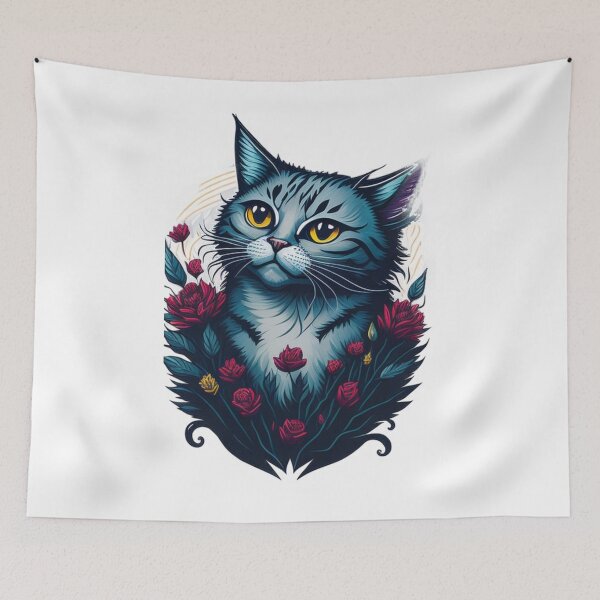 Item preview, Cute cat with rose designed and sold by Mais80.