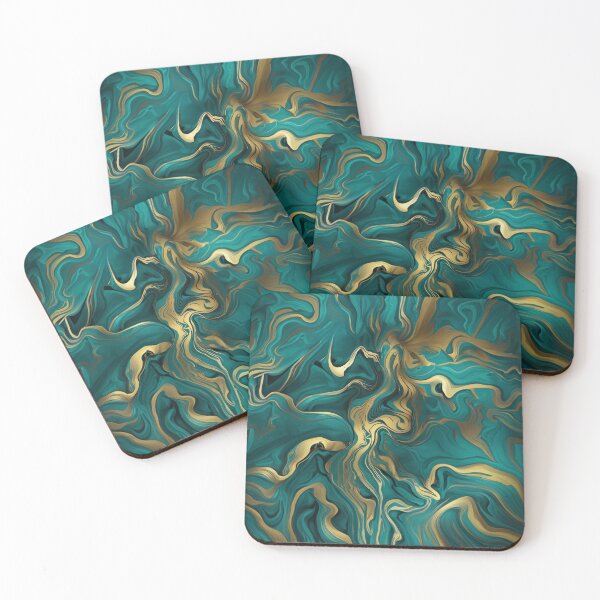 Item preview, Mandala Splash Teal And Gold Pattern Stylish Marble Effect  designed and sold by Moonsiess.