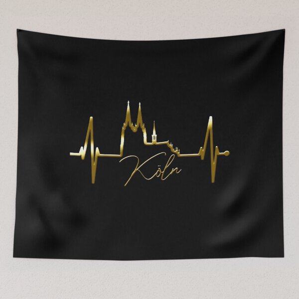 Item preview, Cologne Skyline Heartbeat Köln Fan Heart Cologne Cathedral designed and sold by EDcreations.