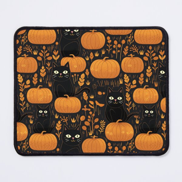 Item preview, Black Cats in the Pumpkin Patch at Halloween designed and sold by PawArtPrints.