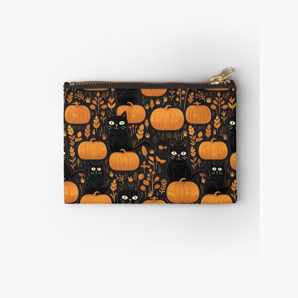 Item preview, Black Cats in the Pumpkin Patch at Halloween designed and sold by PawArtPrints.