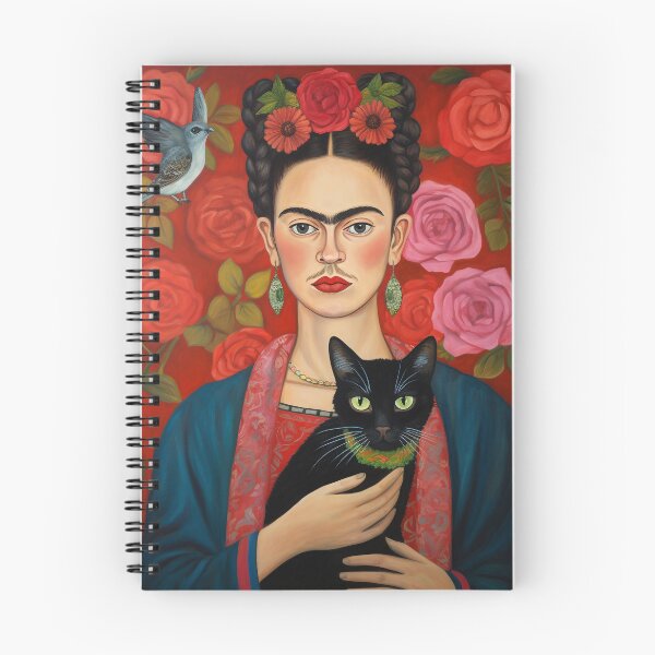 Item preview, Frida Kahlo and Black Cat designed and sold by PawArtPrints.