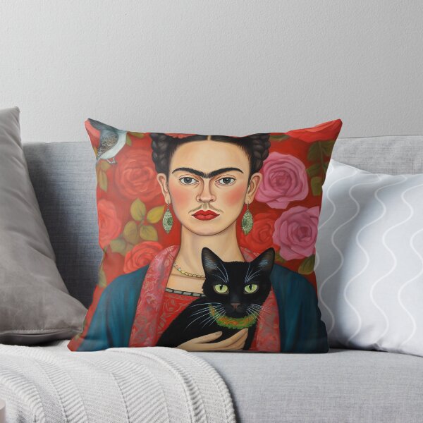 Item preview, Frida Kahlo and Black Cat designed and sold by PawArtPrints.