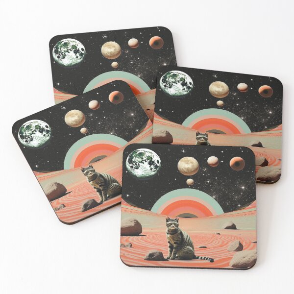 Item preview, Midcentury Space Cat Alignment designed and sold by Oh Halo Berry.