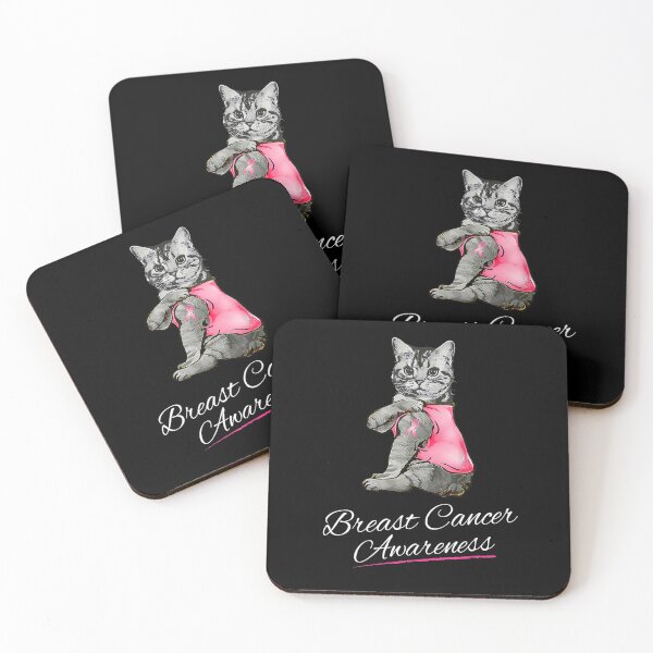 Aperçu de l'œuvre Ruban rose chat drôle en octobre, nous portons un cancer du sein rose créée et vendue par MissRasheedHam.