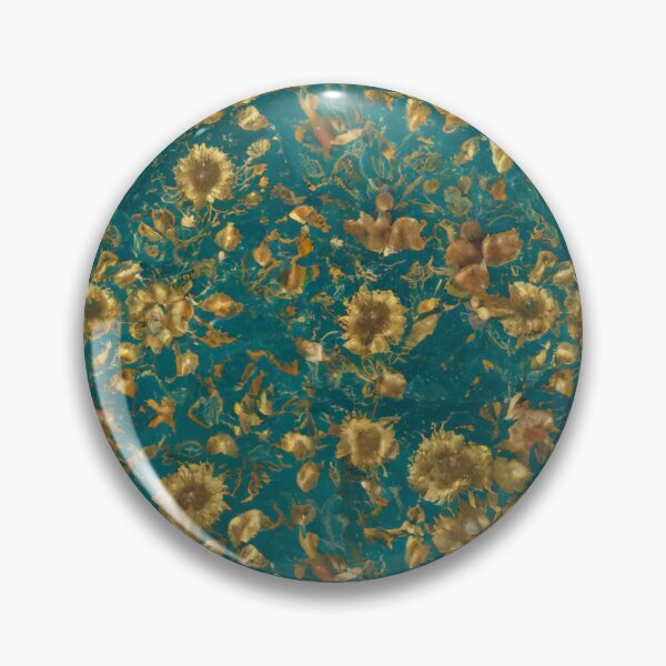 Item preview, Beautiful Watercolor Teal And Golden Sunflowers Pattern designed and sold by Moonsiess.