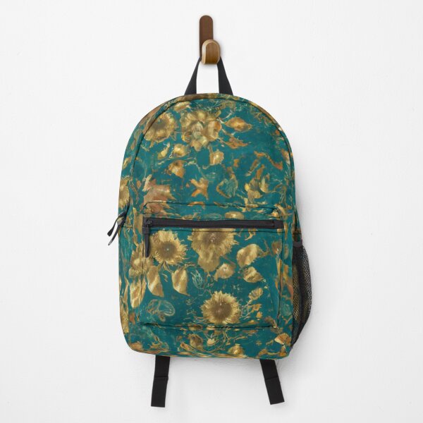 Item preview, Beautiful Watercolor Teal And Golden Sunflowers Pattern designed and sold by Moonsiess.