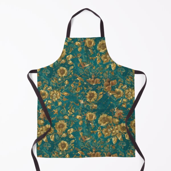 Item preview, Beautiful Watercolor Teal And Golden Sunflowers Pattern designed and sold by Moonsiess.