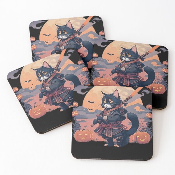 Item preview, halloween samurai cat   designed and sold by KEVINLETTE12.