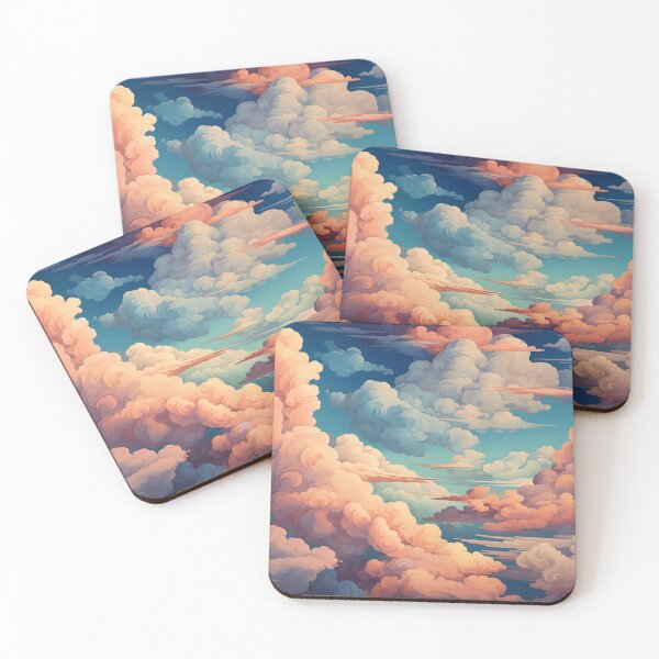 Item preview, Beautiful blue sky orange clouds pattern designed and sold by SmileshareShop.