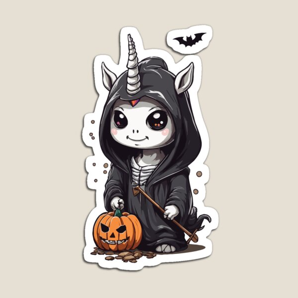 Artikel-Vorschau von Kawaii Halloween Einhorn Sensenmann Design, designt und verkauft von LuminOrb.