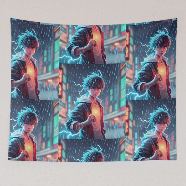 Item preview, Anime Boy , Fight Mode, Neon Light , Classic T - Shirt Design  designed and sold by AyushAIImage01.