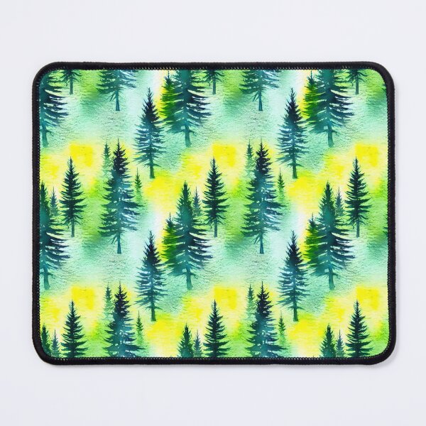 Item preview, Nordic Forest Watercolour Pattern, Yellow, Green and Grey designed and sold by Coralgb.