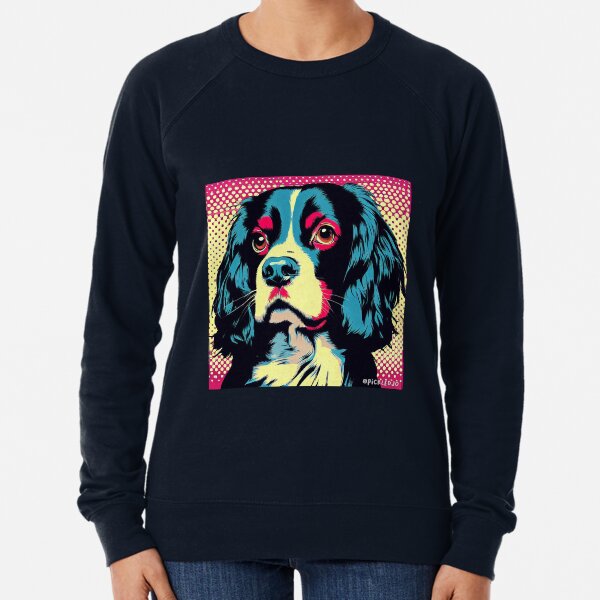 Vista previa del artículo con la obra «Arte pop del perro de aguas tricolor», diseñado y vendido por FunnehGacha.