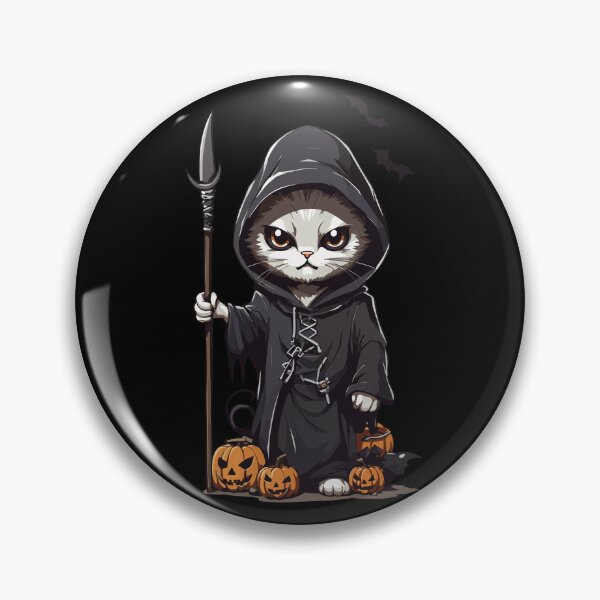 Artikelvorschau, Niedliches Sensenmann Katzen Halloween Design entworfen und verkauft von LuminOrb.