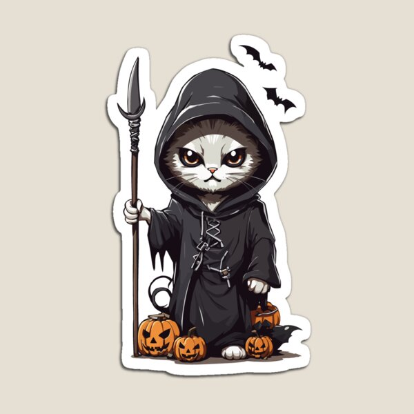 Artikel-Vorschau von Niedliches Sensenmann Katzen Halloween Design, designt und verkauft von LuminOrb.