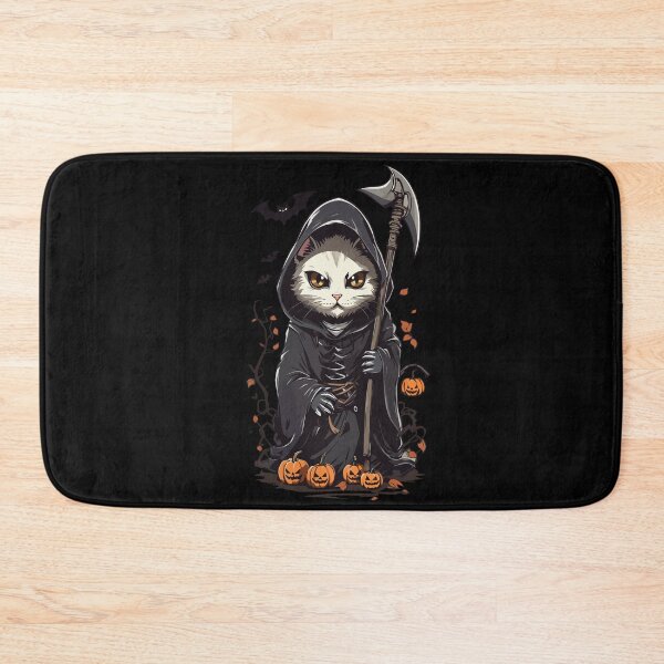 Artikelvorschau, Süß gruseliges Katzen Sensenmann Halloween Design entworfen und verkauft von LuminOrb.
