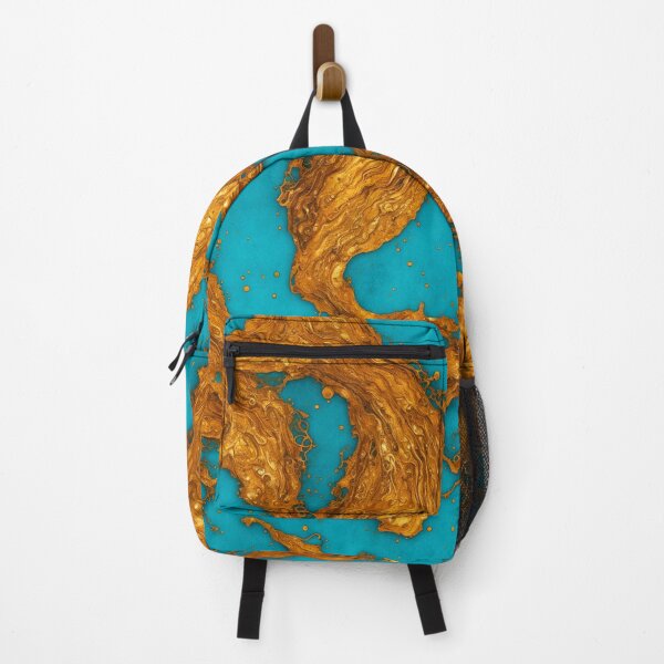 Item preview, Abstract Teal And Golden Pattern Golden Sand Sea Map Effect designed and sold by Moonsiess.