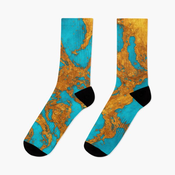 Item preview, Sea Sand Map Abstract Teal And Golden Pattern Golden Effect designed and sold by Moonsiess.