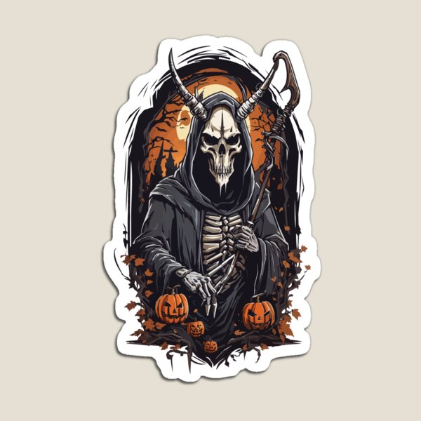 Artikel-Vorschau von Dämonischer Sensenmann Totenkopf Halloween Design, designt und verkauft von LuminOrb.