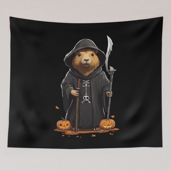 Item preview, Funny Halloween Capybara Sensenmann Design designed and sold by LuminOrb.