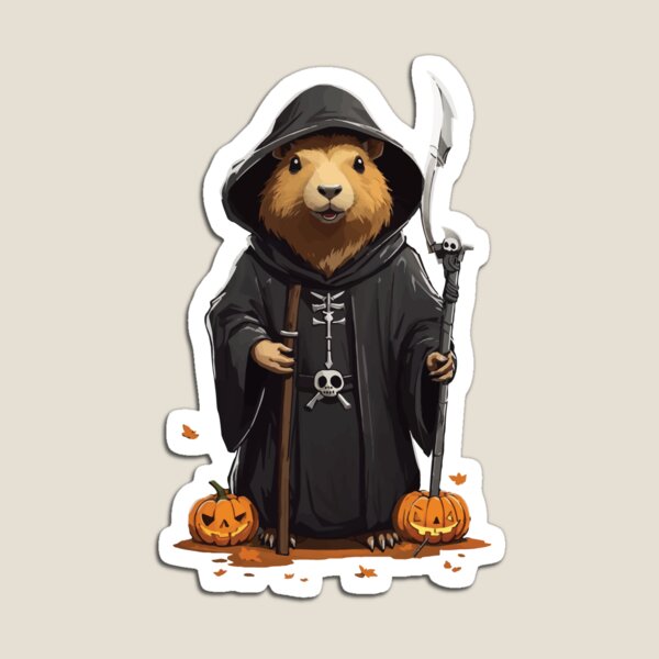 Artikel-Vorschau von Lustiges Halloween Capybara Sensenmann Design, designt und verkauft von LuminOrb.