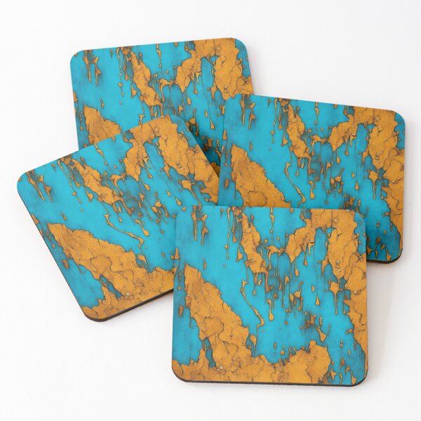 Item preview, Abstract Teal And Golden Pattern Golden Splash Honey Map designed and sold by Moonsiess.