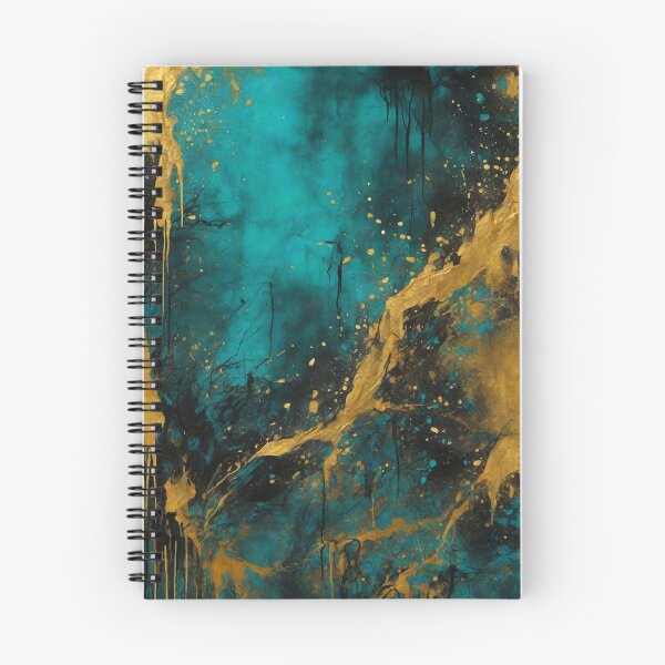 Item preview, Abstract Teal And Golden Pattern Splash Black Galaxy Painting Glitter designed and sold by Moonsiess.