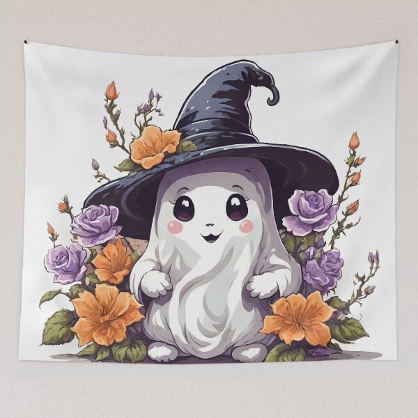Item preview, Ghost wearing witch hat designed and sold by Laufer15.