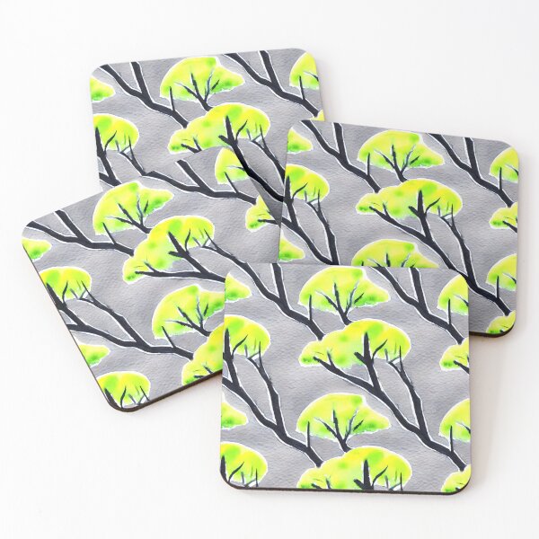 Item preview, Nordic Forest III, Watercolour Pattern, Yellow, Green and Grey designed and sold by Coralgb.