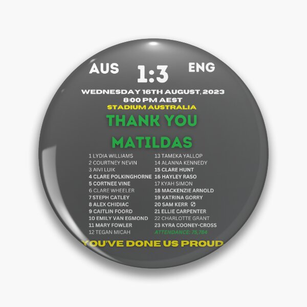 Item preview, Matildas FIFA WWC 2023 Australia VS England Semi Final Commemorative Player List designed and sold by UpTheTillies.