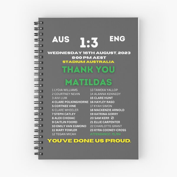 Item preview, Matildas FIFA WWC 2023 Australia VS England Semi Final Commemorative Player List designed and sold by UpTheTillies.