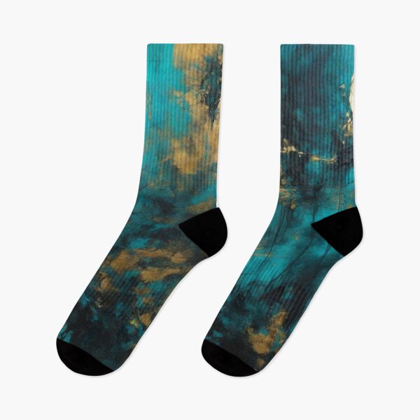 Item preview, Abstract Teal And Golden Pattern Splash Mysterious Misty Fog Painting designed and sold by Moonsiess.