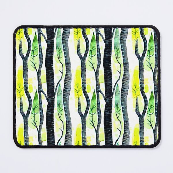 Item preview, Nordic Forest IV, Watercolour Pattern, Yellow, Green and Grey designed and sold by Coralgb.