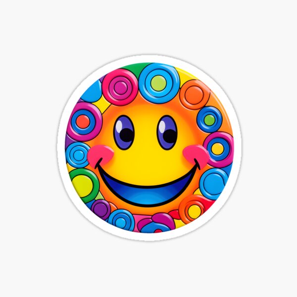 Happy smiley face Sticker for Sale by Wickystickers