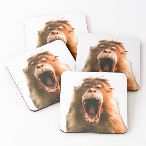 Item preview, Yawning little monkey designed and sold by SalogwynLifeArt.