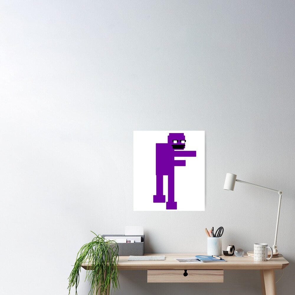 Fnaf Purple Guy 8 Bit Poster For Sale By Mattwilldo Redbubble