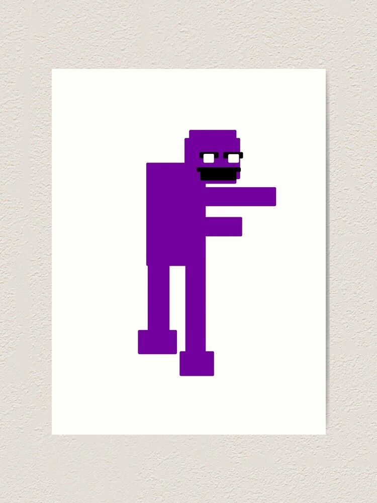 Fnaf Purple Guy 8 Bit Art Print For Sale By Mattwilldo Redbubble