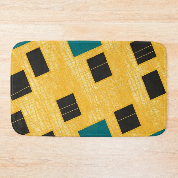 Item preview, Abstract Teal And Golden Pattern Geometric Contemporary Futuristic Art designed and sold by Moonsiess.