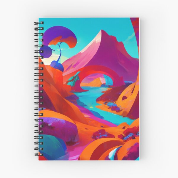 Item preview, Dynamic landscape of vibrant colors and shapes designed and sold by mikaws.