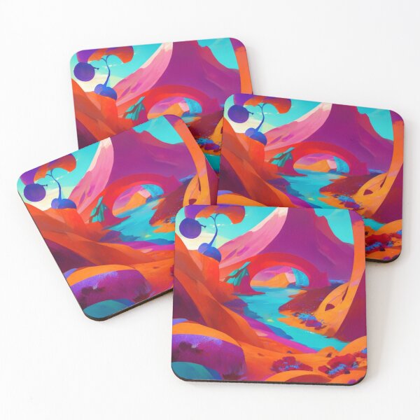 Item preview, Dynamic landscape of vibrant colors and shapes designed and sold by mikaws.