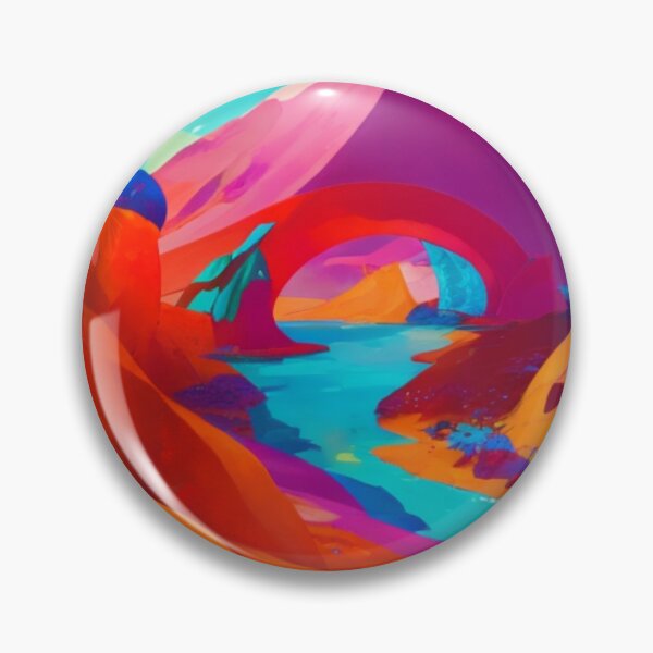 Item preview, Dynamic landscape of vibrant colors and shapes designed and sold by mikaws.