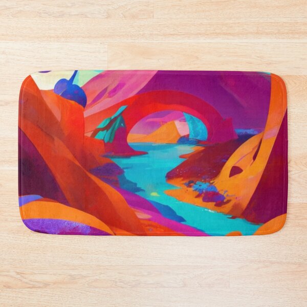 Item preview, Dynamic landscape of vibrant colors and shapes designed and sold by mikaws.
