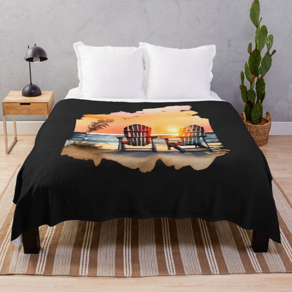 Vista previa del artículo con la obra «Pareja de sillas en la playa al atardecer acuarela vacaciones de verano», diseñado y vendido por AME ⭐⭐⭐⭐⭐.